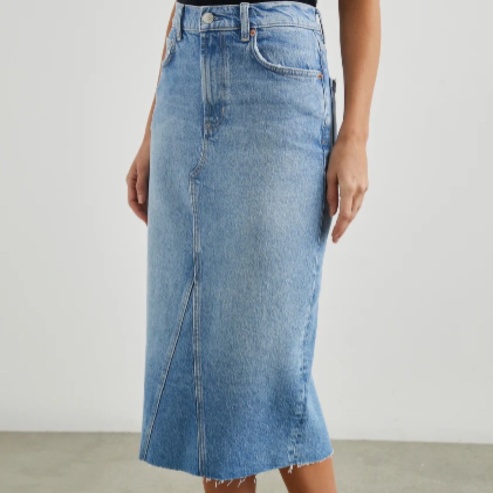 Rails Highland Skirt Baja Blue Raw Hem NWT size 32 stretch